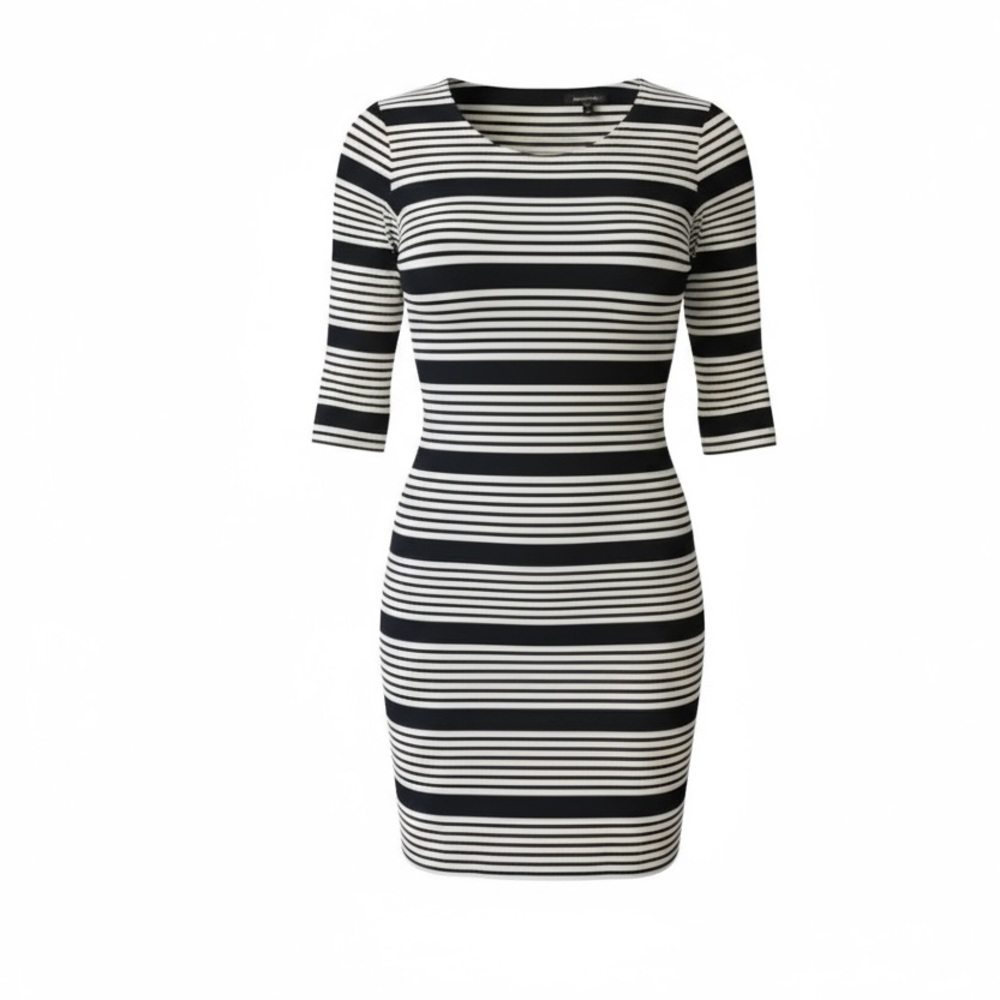 Banana Republic Factory Striped 3/4 Sleeve Sheath Dress